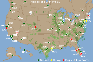 National Airport Delays Map