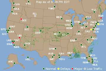 National Airport Delays Map