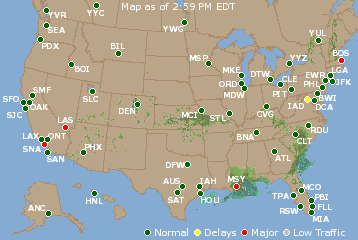 National Airport Delays Map