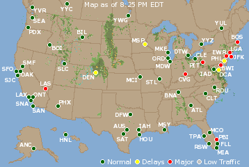 National Airport Delays Map