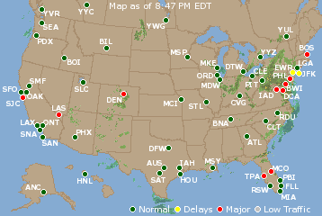National Airport Delays Map