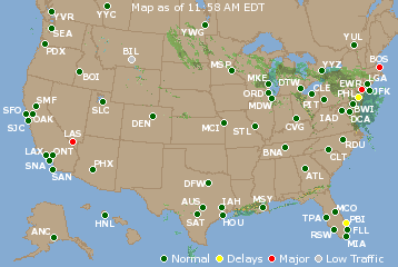 National Airport Delays Map
