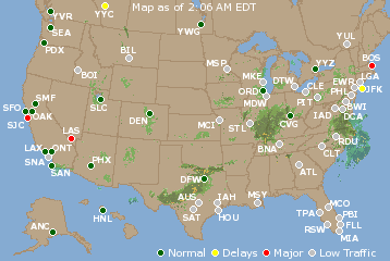 National Airport Delays Map