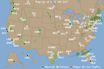 National Airport Delays Map