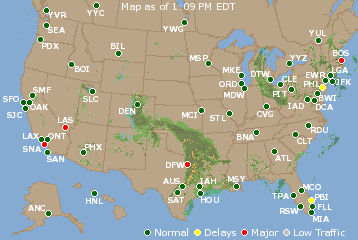 National Airport Delays Map