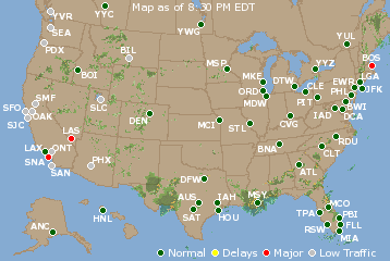 National Airport Delays Map