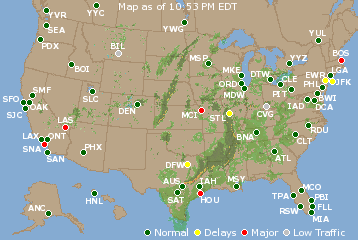 National Airport Delays Map