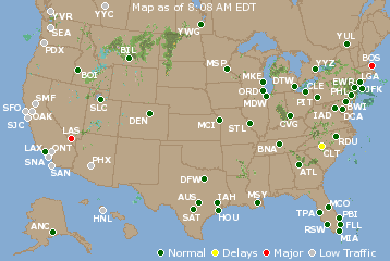 National Airport Delays Map