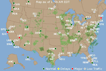 National Airport Delays Map