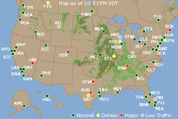 National Airport Delays Map