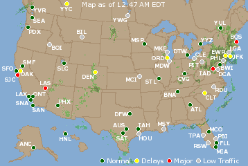 National Airport Delays Map
