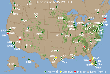 National Airport Delays Map