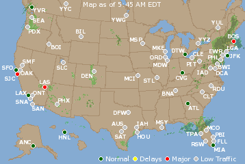 National Airport Delays Map