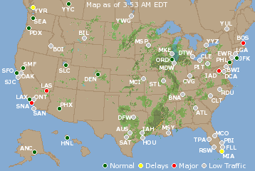 National Airport Delays Map