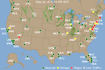 National Airport Delays Map