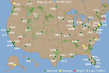 National Airport Delays Map