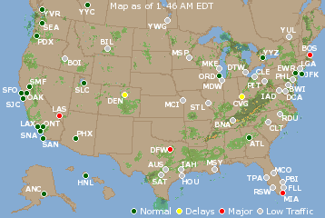 National Airport Delays Map