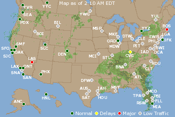 National Airport Delays Map