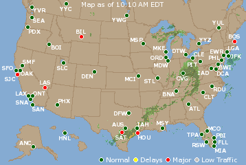 National Airport Delays Map