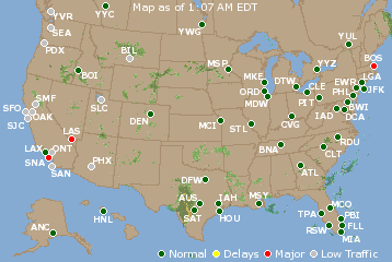 National Airport Delays Map