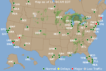 National Airport Delays Map