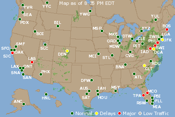National Airport Delays Map
