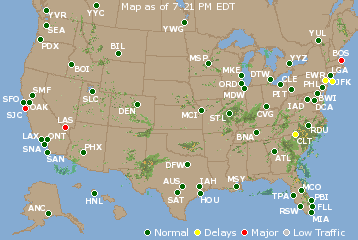 National Airport Delays Map