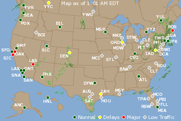 National Airport Delays Map