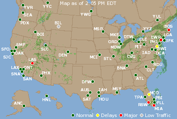 National Airport Delays Map