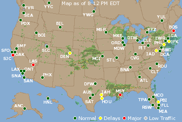 National Airport Delays Map