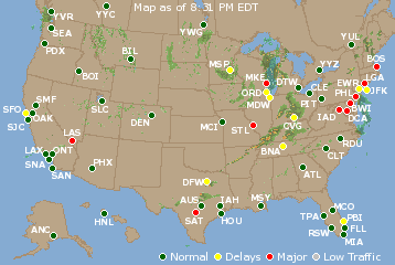 National Airport Delays Map