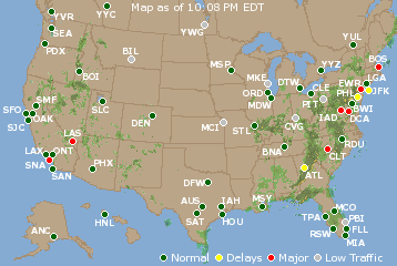 National Airport Delays Map