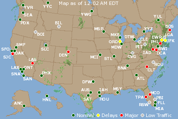 National Airport Delays Map