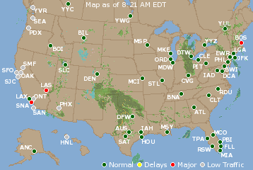 National Airport Delays Map