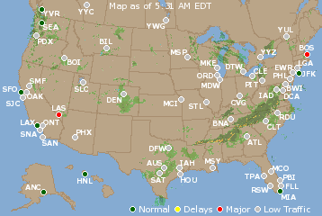 National Airport Delays Map