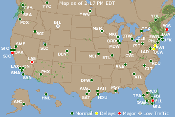 National Airport Delays Map