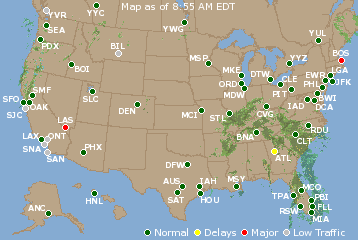 National Airport Delays Map