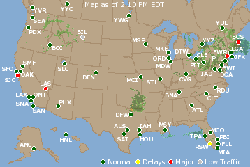 National Airport Delays Map
