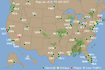 National Airport Delays Map