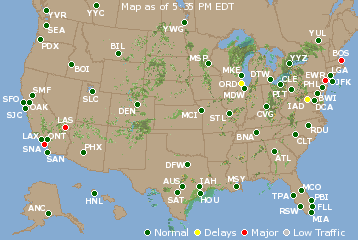 National Airport Delays Map
