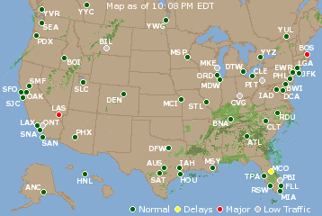 National Airport Delays Map