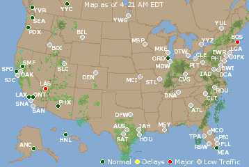 National Airport Delays Map
