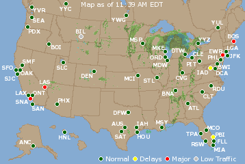 National Airport Delays Map