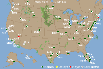 National Airport Delays Map