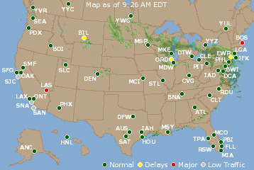 National Airport Delays Map