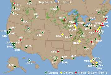 National Airport Delays Map