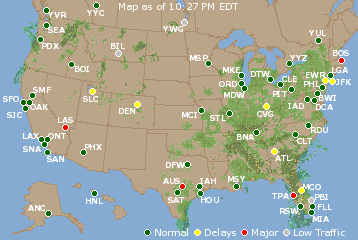 National Airport Delays Map
