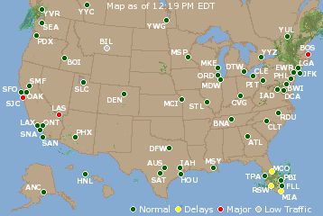 National Airport Delays Map