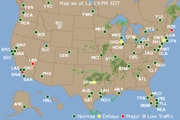 National Airport Delays Map