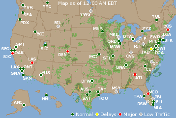 National Airport Delays Map